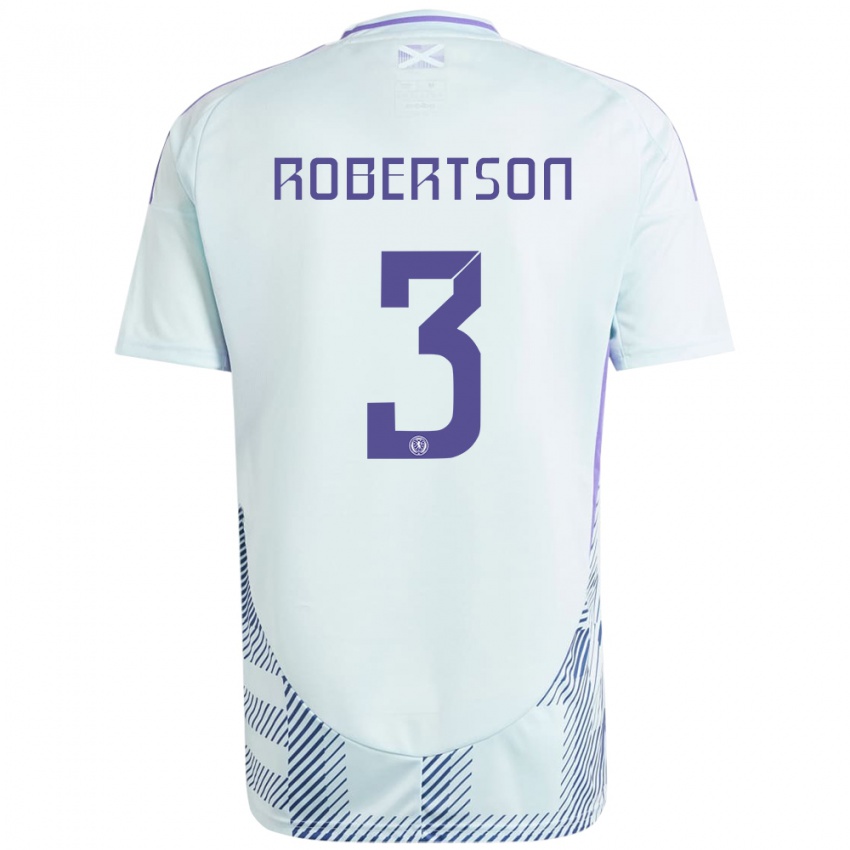 Kinderen Schotland Andrew Robertson #3 Licht Mintblauw Uitshirt Uittenue 24-26 T-Shirt