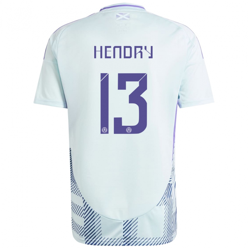 Kinderen Schotland Jack Hendry #13 Licht Mintblauw Uitshirt Uittenue 24-26 T-Shirt