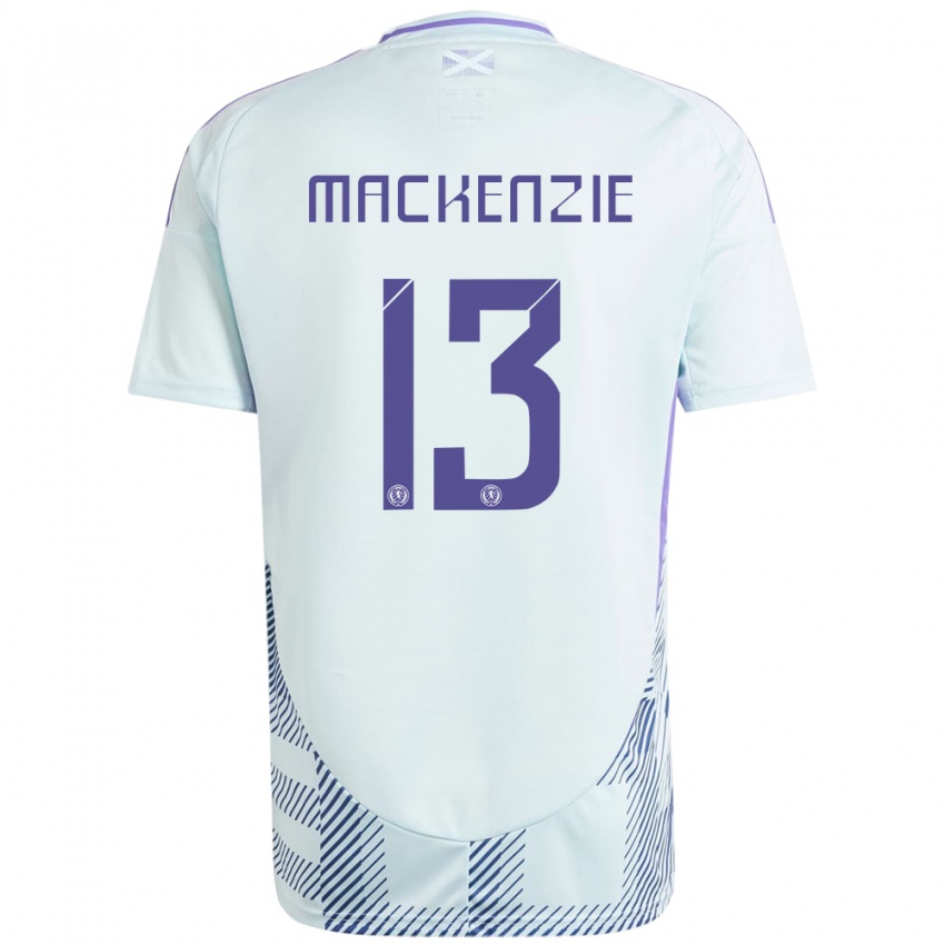 Kinderen Schotland Zander Mackenzie #13 Licht Mintblauw Uitshirt Uittenue 24-26 T-Shirt