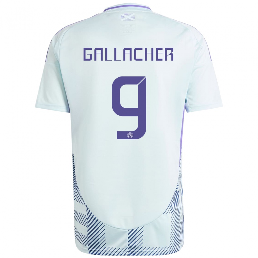 Kinderen Schotland Amy Gallacher #9 Licht Mintblauw Uitshirt Uittenue 24-26 T-Shirt