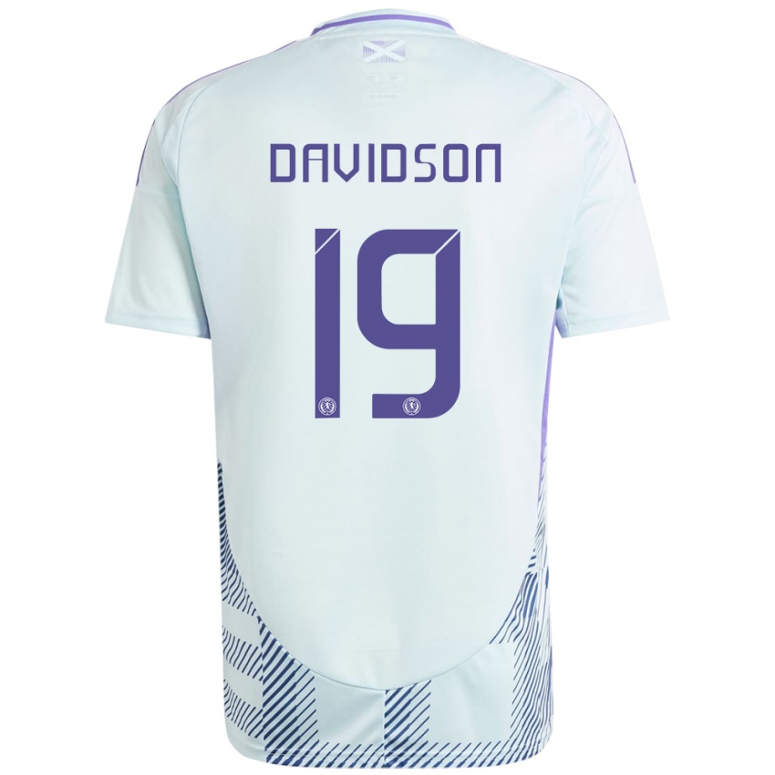 Kinderen Schotland Lauren Davidson #19 Licht Mintblauw Uitshirt Uittenue 24-26 T-Shirt