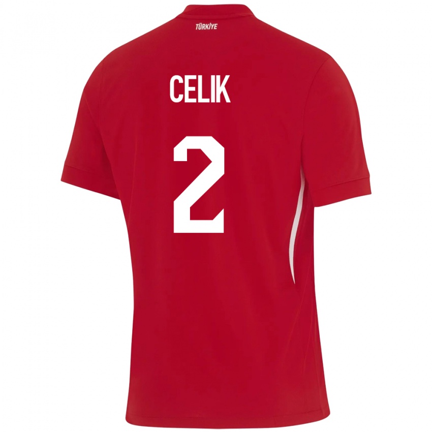 Kinderen Turkije Zeki Çelik #2 Rood Uitshirt Uittenue 24-26 T-Shirt