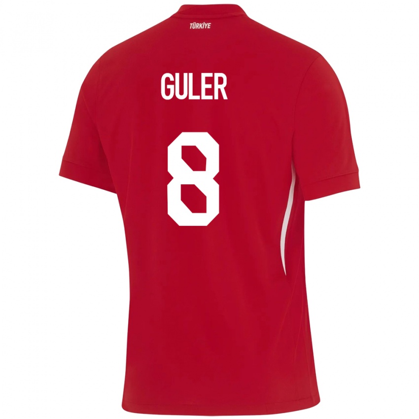 Kinderen Turkije Arda Güler #8 Rood Uitshirt Uittenue 24-26 T-Shirt