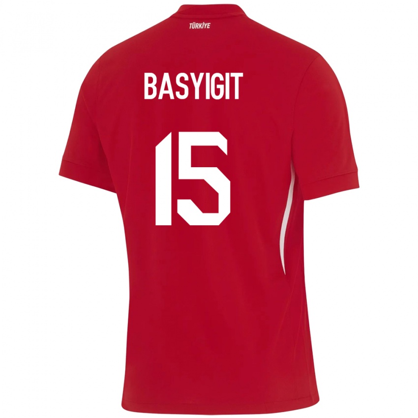 Kinderen Turkije Emirhan Başyiğit #15 Rood Uitshirt Uittenue 24-26 T-Shirt