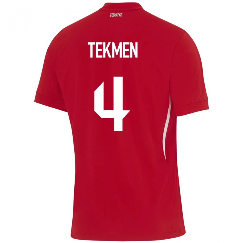 Kinderen Turkije Ece Tekmen #4 Rood Uitshirt Uittenue 24-26 T-Shirt