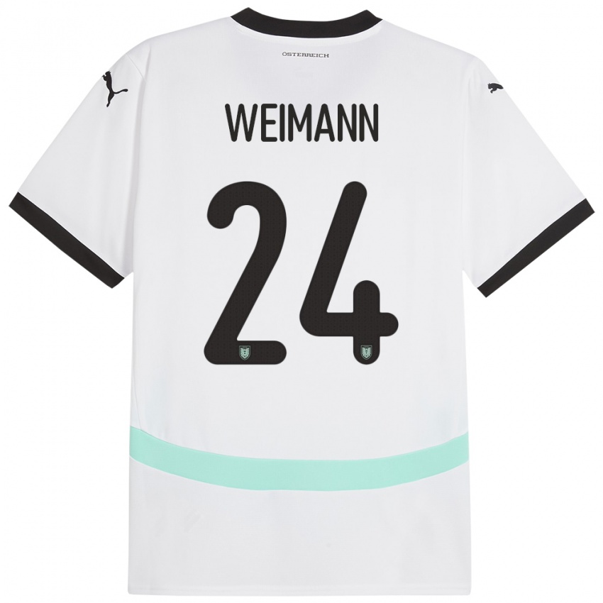 Kinderen Oostenrijk Andreas Weimann #24 Wit Uitshirt Uittenue 24-26 T-Shirt