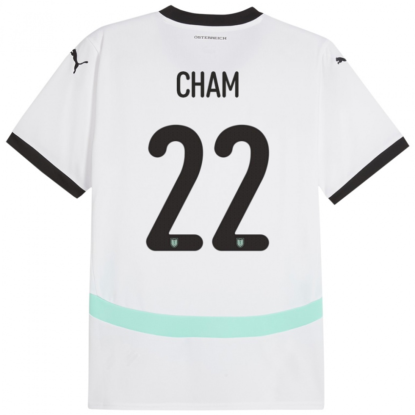 Kinderen Oostenrijk Muhammed Cham #22 Wit Uitshirt Uittenue 24-26 T-Shirt