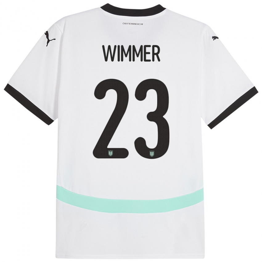 Kinderen Oostenrijk Patrick Wimmer #23 Wit Uitshirt Uittenue 24-26 T-Shirt