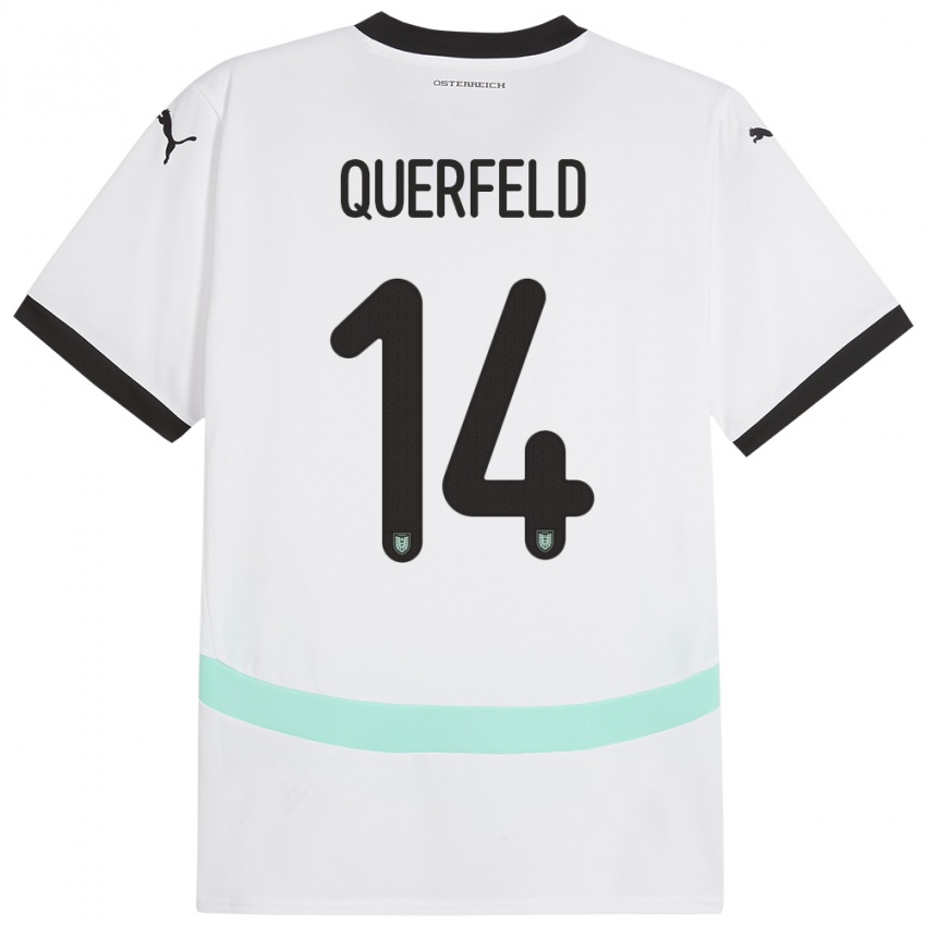 Kinderen Oostenrijk Leopold Querfeld #14 Wit Uitshirt Uittenue 24-26 T-Shirt