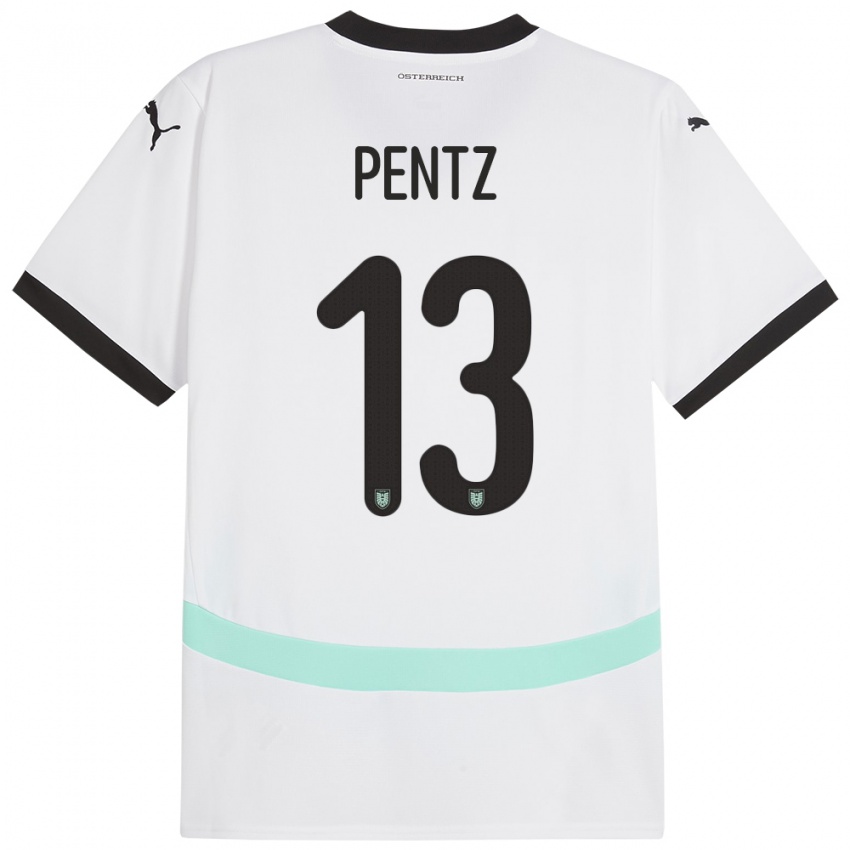 Kinderen Oostenrijk Patrick Pentz #13 Wit Uitshirt Uittenue 24-26 T-Shirt