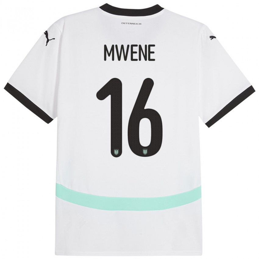 Kinderen Oostenrijk Phillipp Mwene #16 Wit Uitshirt Uittenue 24-26 T-Shirt