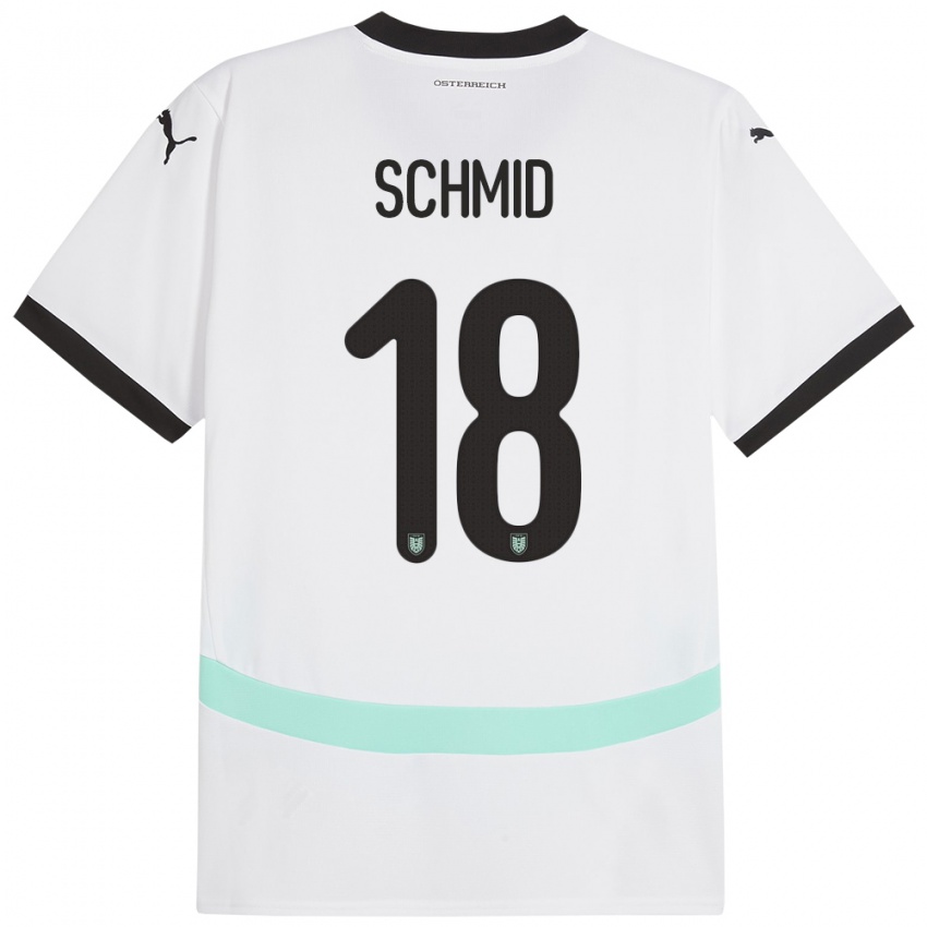 Kinderen Oostenrijk Romano Schmid #18 Wit Uitshirt Uittenue 24-26 T-Shirt