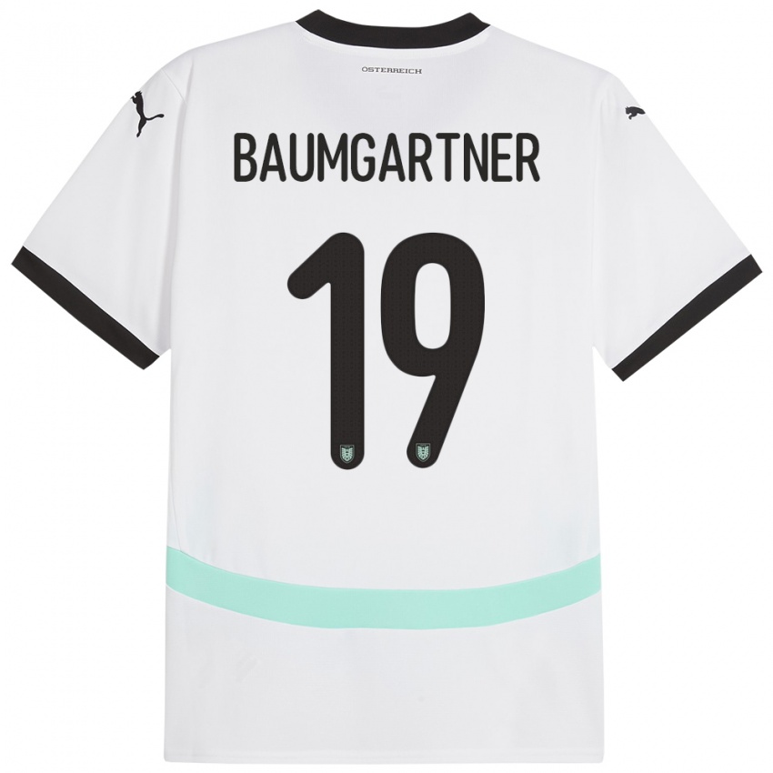 Kinderen Oostenrijk Christoph Baumgartner #19 Wit Uitshirt Uittenue 24-26 T-Shirt