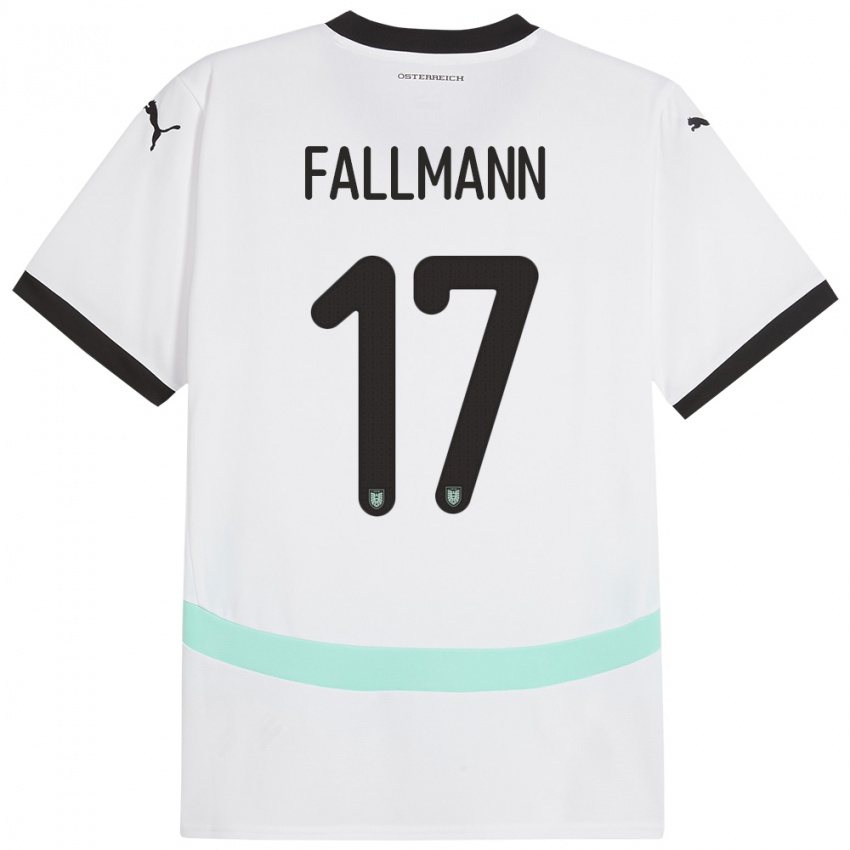 Kinderen Oostenrijk Pascal Fallmann #17 Wit Uitshirt Uittenue 24-26 T-Shirt