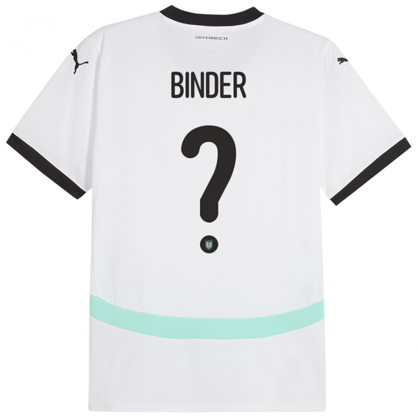 Kinderen Oostenrijk Nicolas Binder #0 Wit Uitshirt Uittenue 24-26 T-Shirt