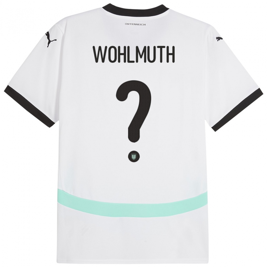 Kinderen Oostenrijk Fabian Wohlmuth #0 Wit Uitshirt Uittenue 24-26 T-Shirt