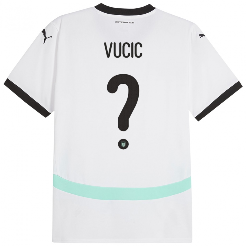 Kinderen Oostenrijk Romeo Vucic #0 Wit Uitshirt Uittenue 24-26 T-Shirt