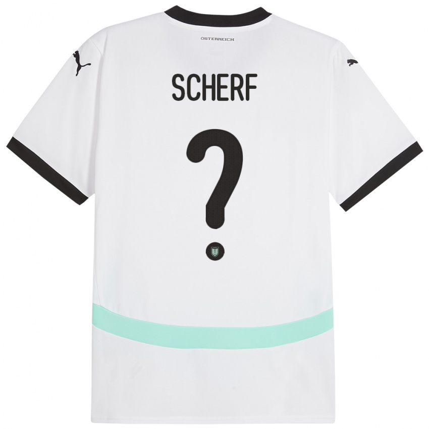 Kinderen Oostenrijk Elias Scherf #0 Wit Uitshirt Uittenue 24-26 T-Shirt