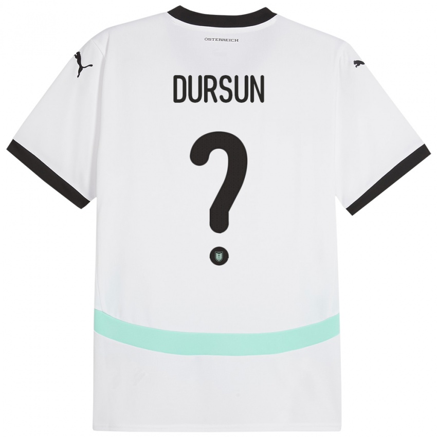 Kinderen Oostenrijk Furkan Dursun #0 Wit Uitshirt Uittenue 24-26 T-Shirt