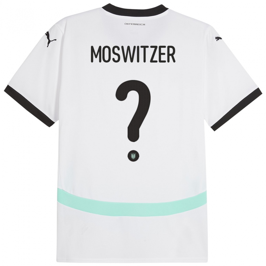 Kinderen Oostenrijk Marcel Moswitzer #0 Wit Uitshirt Uittenue 24-26 T-Shirt