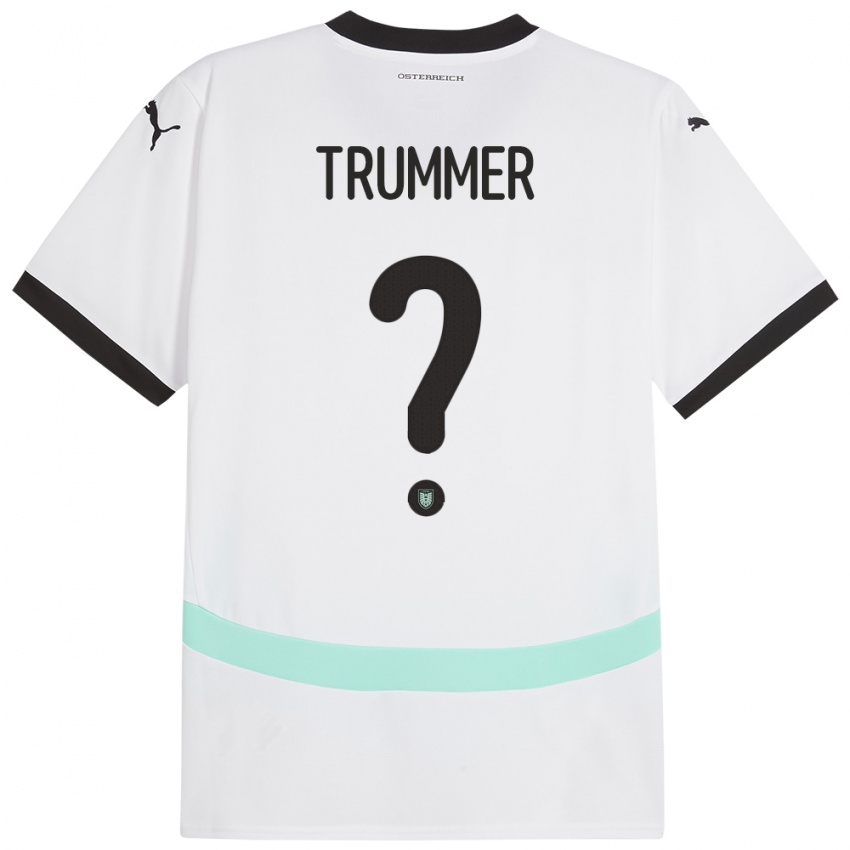 Kinderen Oostenrijk Tim Trummer #0 Wit Uitshirt Uittenue 24-26 T-Shirt