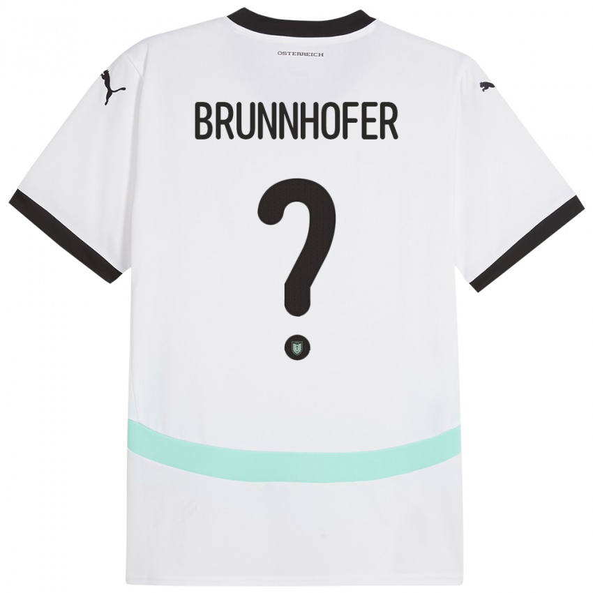 Kinderen Oostenrijk Jakob Brunnhofer #0 Wit Uitshirt Uittenue 24-26 T-Shirt