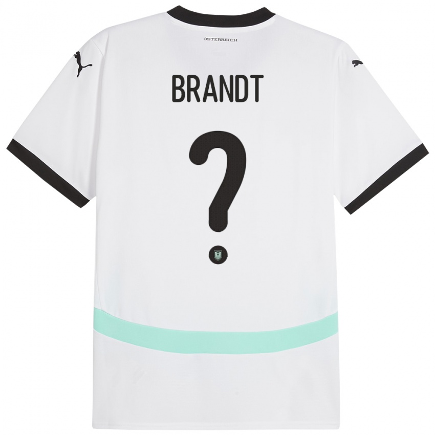 Kinderen Oostenrijk Marco Brandt #0 Wit Uitshirt Uittenue 24-26 T-Shirt