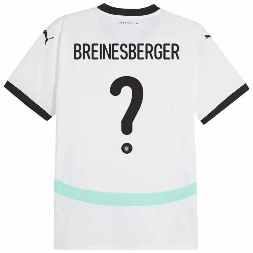 Kinderen Oostenrijk Christoph Breinesberger #0 Wit Uitshirt Uittenue 24-26 T-Shirt