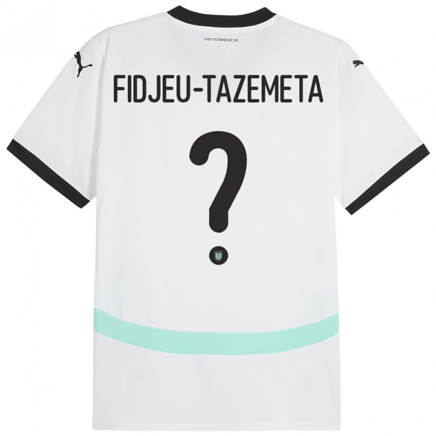 Kinderen Oostenrijk Thierry Fidjeu-Tazemeta #0 Wit Uitshirt Uittenue 24-26 T-Shirt