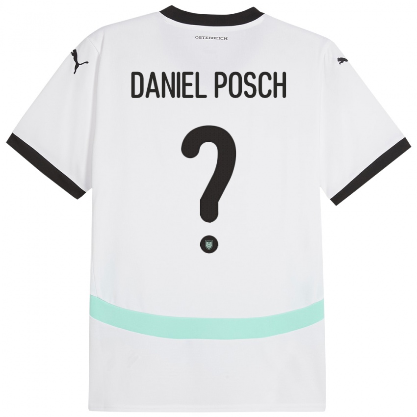 Kinderen Oostenrijk Daniel Posch #0 Wit Uitshirt Uittenue 24-26 T-Shirt