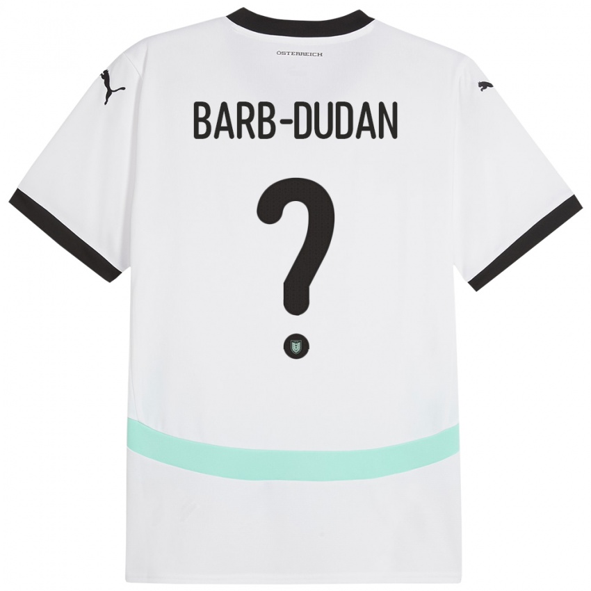 Kinderen Oostenrijk Marco Barb-Dudan #0 Wit Uitshirt Uittenue 24-26 T-Shirt