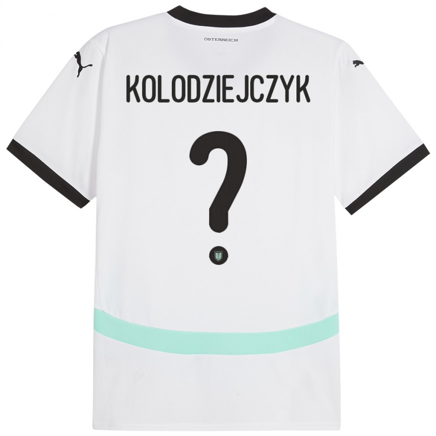 Kinderen Oostenrijk Marek Kolodziejczyk #0 Wit Uitshirt Uittenue 24-26 T-Shirt