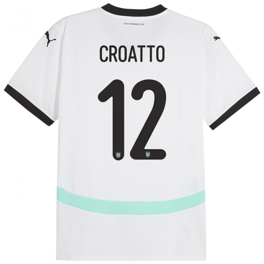 Kinderen Oostenrijk Michela Croatto #12 Wit Uitshirt Uittenue 24-26 T-Shirt