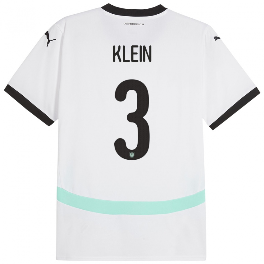 Kinderen Oostenrijk Jennifer Klein #3 Wit Uitshirt Uittenue 24-26 T-Shirt