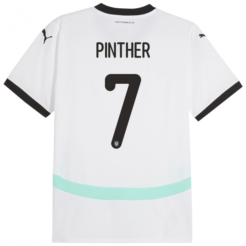 Kinderen Oostenrijk Viktoria Pinther #7 Wit Uitshirt Uittenue 24-26 T-Shirt