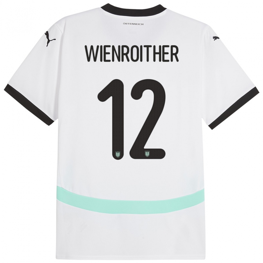 Kinderen Oostenrijk Laura Wienroither #12 Wit Uitshirt Uittenue 24-26 T-Shirt