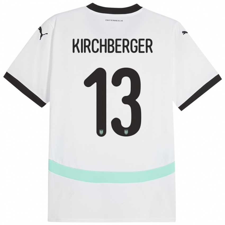 Kinderen Oostenrijk Virginia Kirchberger #13 Wit Uitshirt Uittenue 24-26 T-Shirt