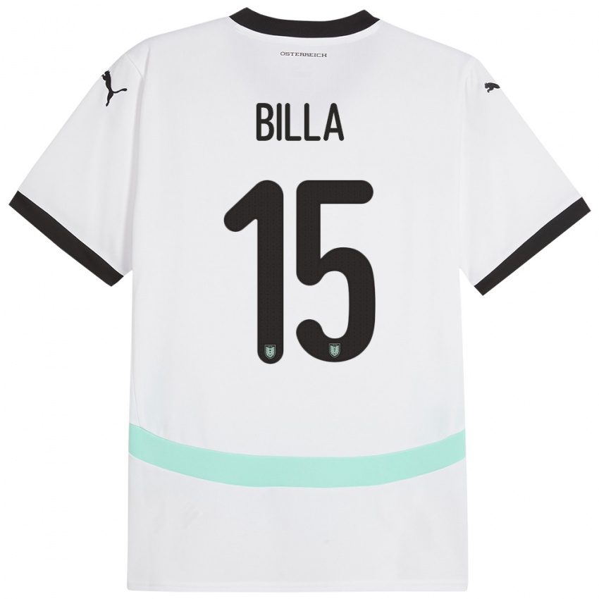 Kinderen Oostenrijk Nicole Billa #15 Wit Uitshirt Uittenue 24-26 T-Shirt