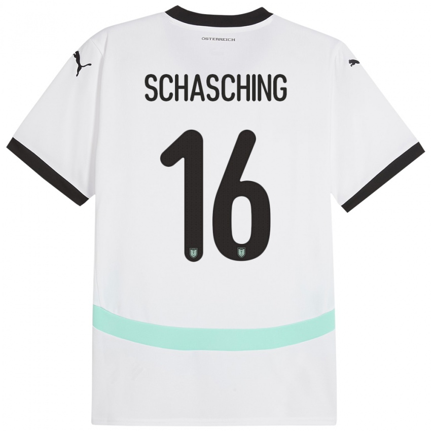 Kinderen Oostenrijk Annabel Schasching #16 Wit Uitshirt Uittenue 24-26 T-Shirt