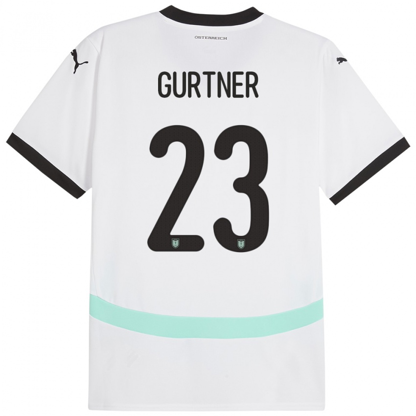 Kinderen Oostenrijk Andrea Gurtner #23 Wit Uitshirt Uittenue 24-26 T-Shirt