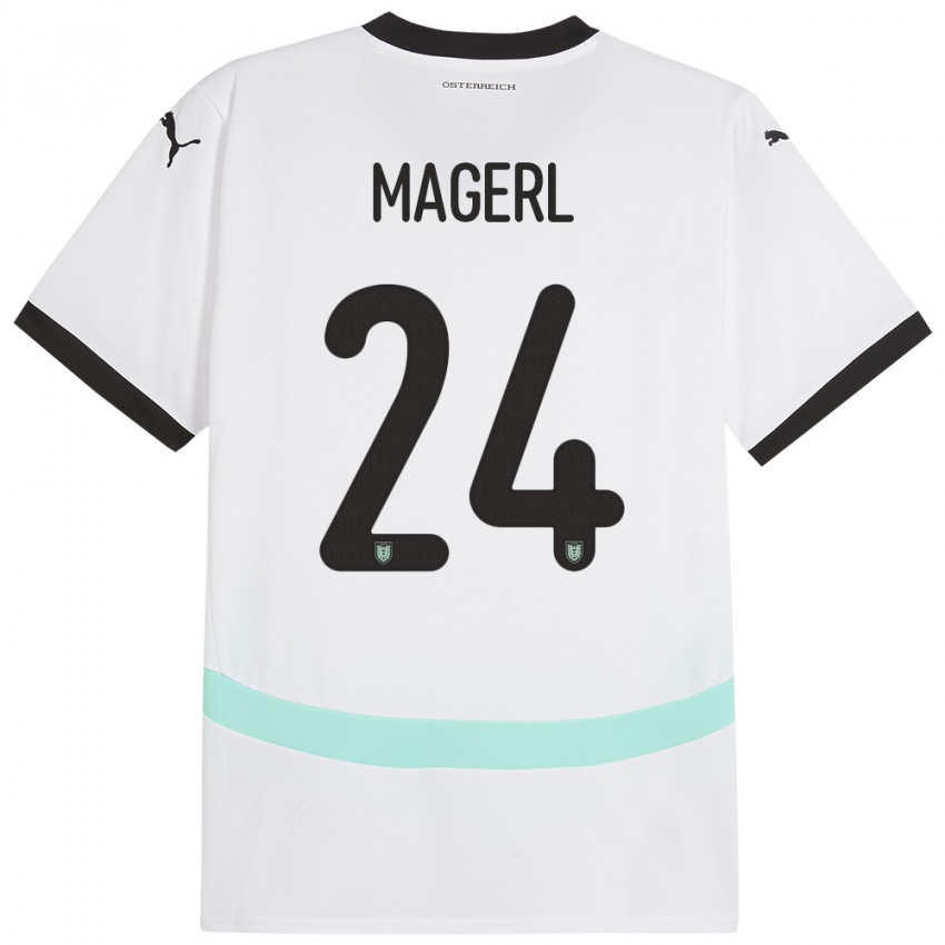 Kinderen Oostenrijk Julia Magerl #24 Wit Uitshirt Uittenue 24-26 T-Shirt