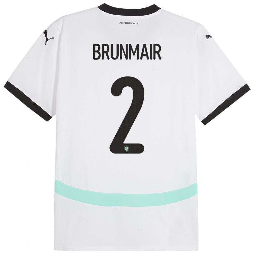 Kinderen Oostenrijk Livia Brunmair #2 Wit Uitshirt Uittenue 24-26 T-Shirt