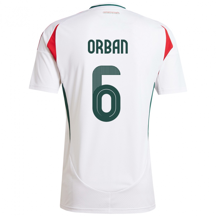 Kinderen Hongarije Willi Orbán #6 Wit Uitshirt Uittenue 24-26 T-Shirt