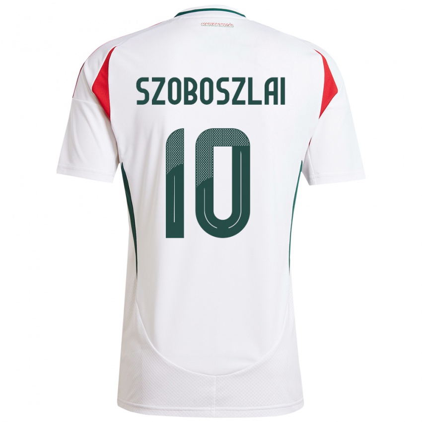 Kinderen Hongarije Dominik Szoboszlai #10 Wit Uitshirt Uittenue 24-26 T-Shirt