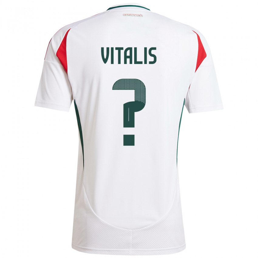 Kinderen Hongarije Milán Vitális #0 Wit Uitshirt Uittenue 24-26 T-Shirt