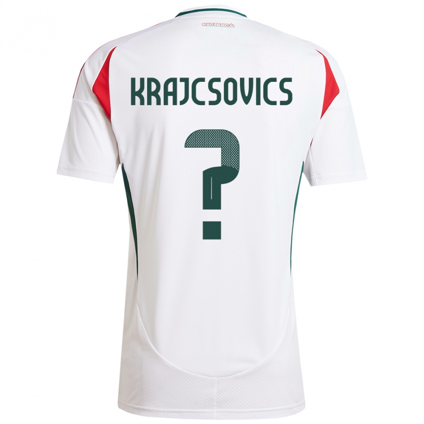 Kinderen Hongarije Ábel Krajcsovics #0 Wit Uitshirt Uittenue 24-26 T-Shirt