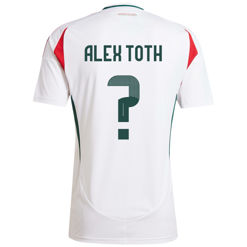 Kinderen Hongarije Alex Tóth #0 Wit Uitshirt Uittenue 24-26 T-Shirt