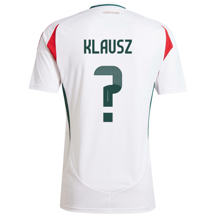 Kinderen Hongarije Milán Klausz #0 Wit Uitshirt Uittenue 24-26 T-Shirt