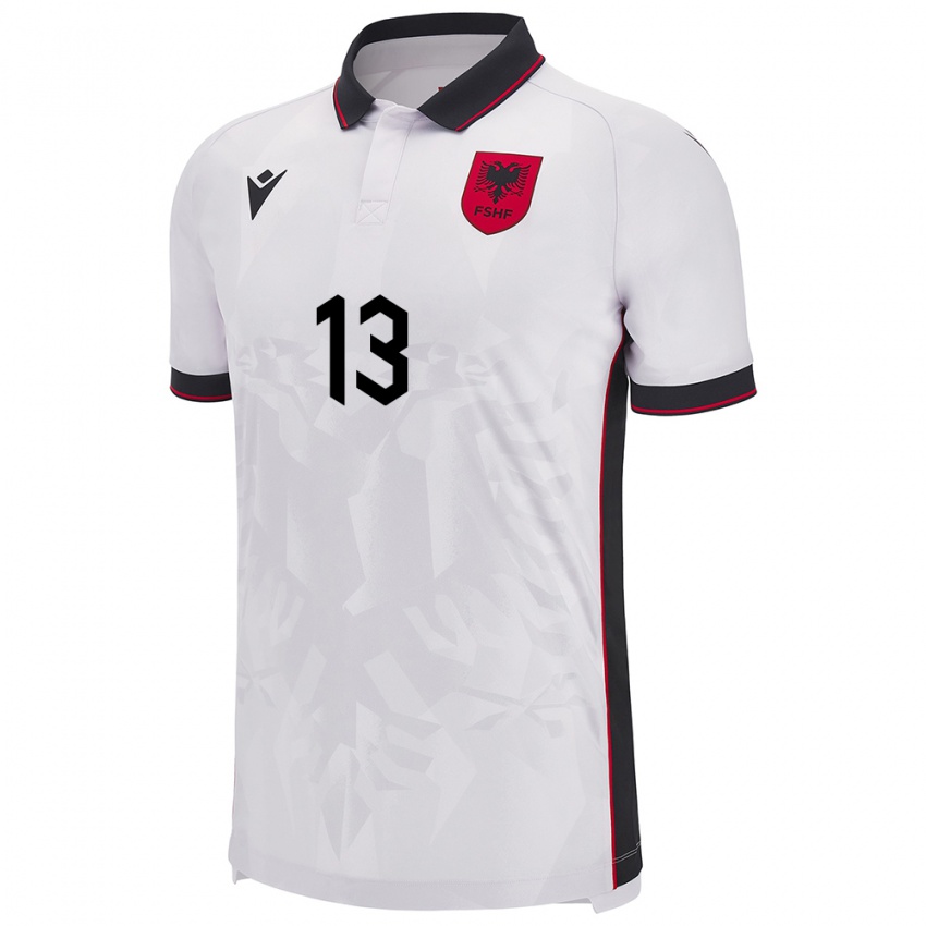 Kinderen Albanië Paulo Buxhelaj #13 Wit Uitshirt Uittenue 24-26 T-Shirt