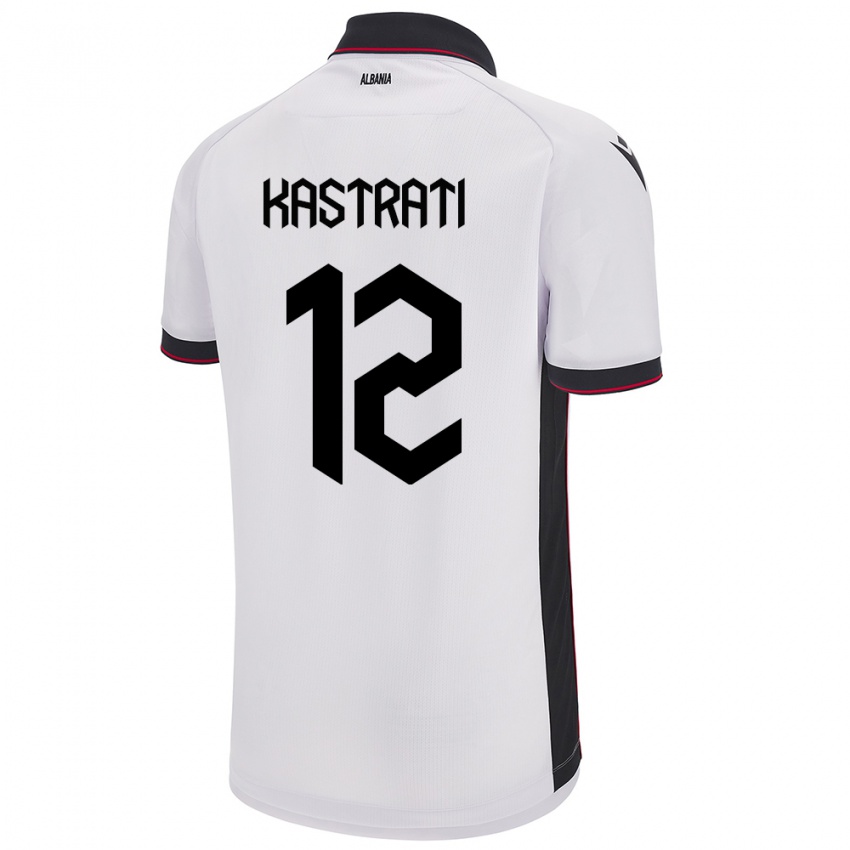 Kinderen Albanië Elhan Kastrati #12 Wit Uitshirt Uittenue 24-26 T-Shirt